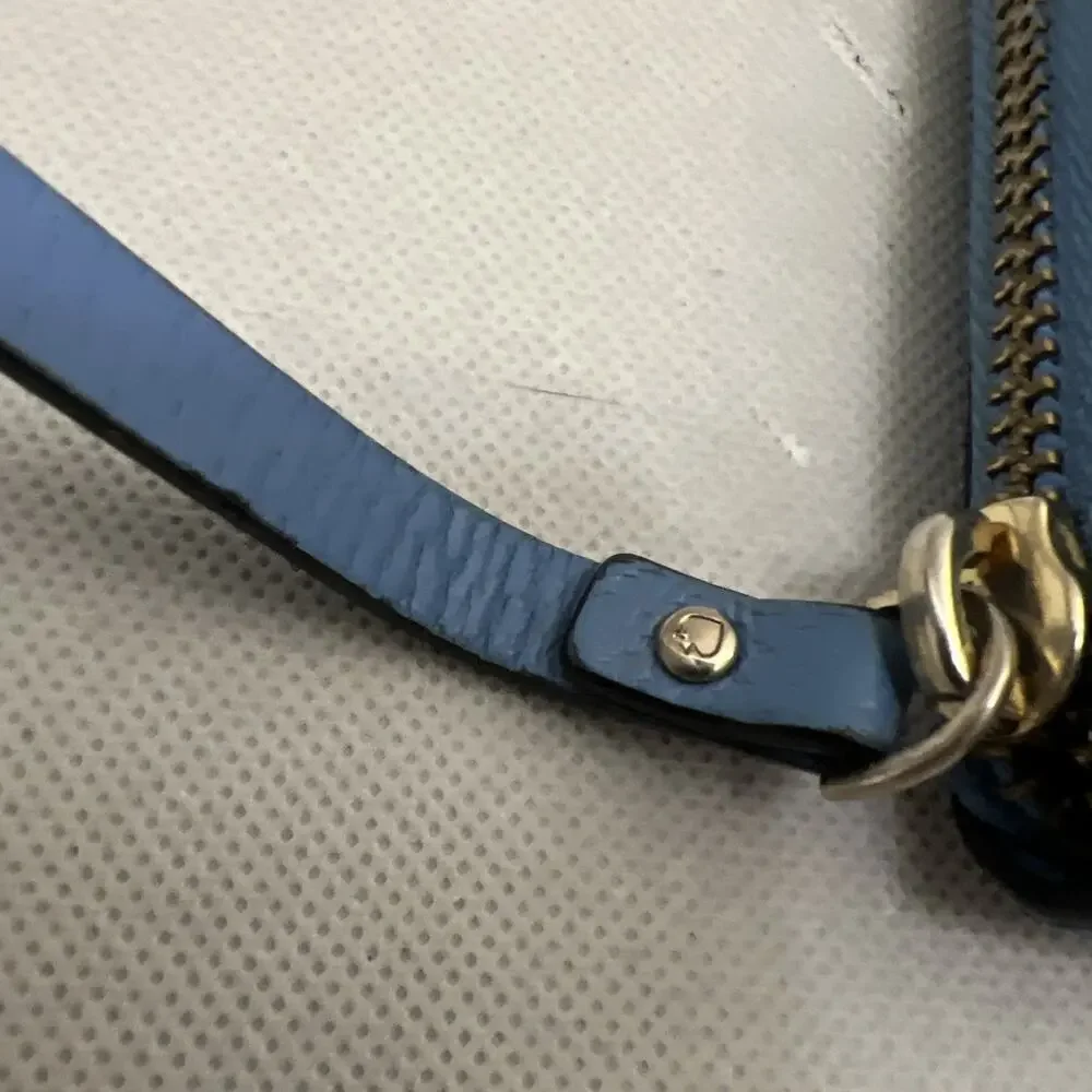 Kate Spade Blue Leather Zip Around Wallet
